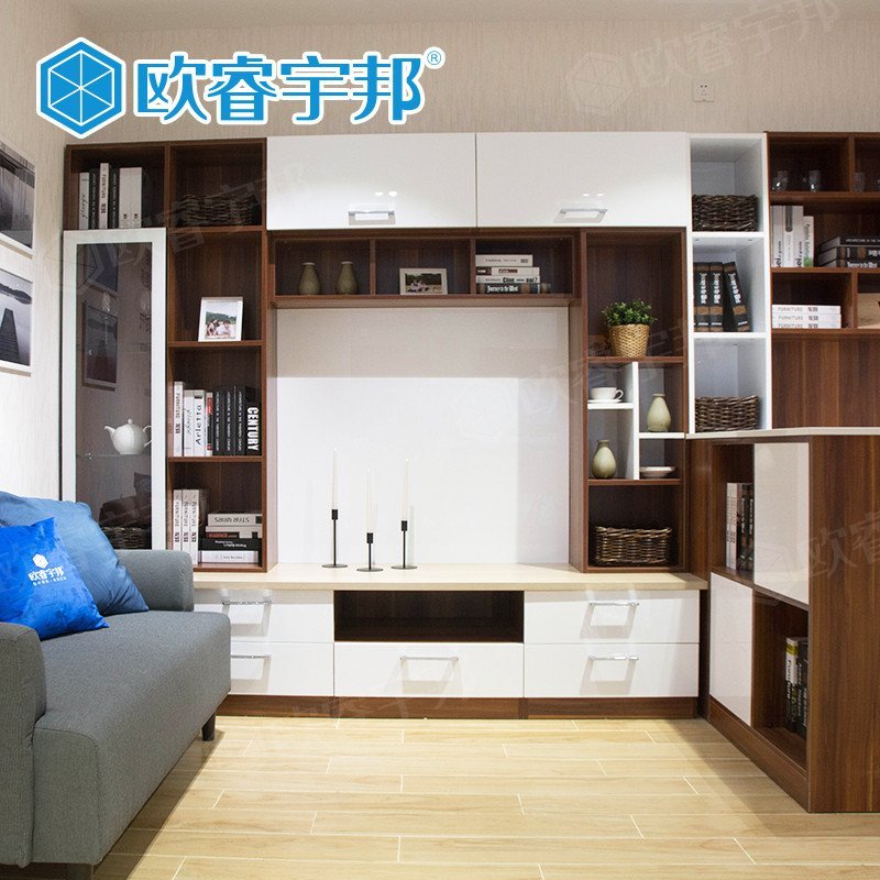 【欧睿宇邦系列】欧睿宇邦 电视柜定制 全屋定制 欧洲环保柜体板 亚克力门板 按展开面积计算每平方米图片,高清实拍图-苏宁易购