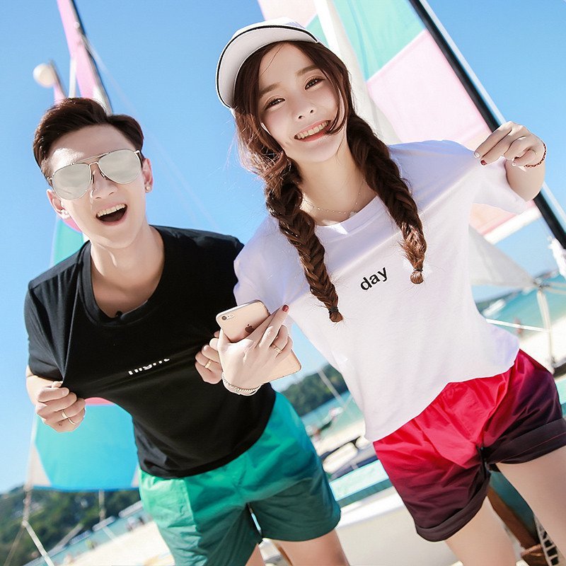 丹杰仕 2016夏装新款韩版刺绣logo情侣t恤男女短袖 m 白色高清实拍图