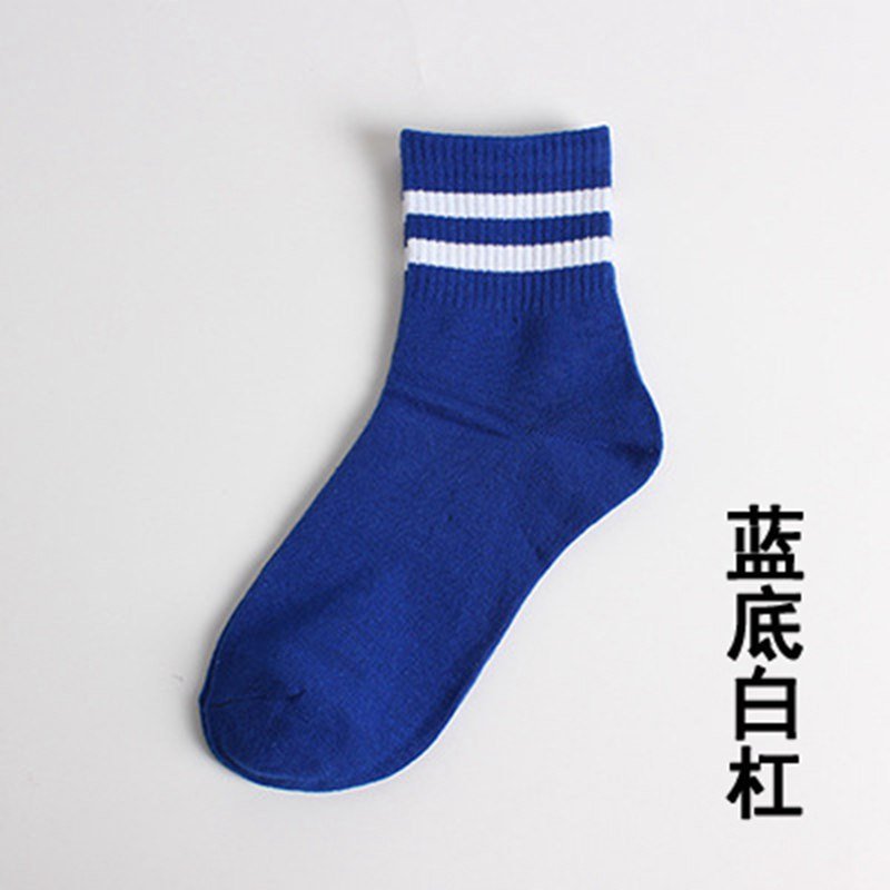 【维卡莱琳系列】二条杠袜子中筒纯棉棒球袜条