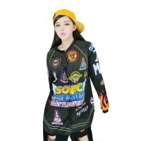 嘻哈时尚摩登破洞潮流长裤街舞服装 女套装嘻