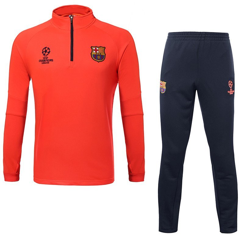 【尤萨系列】秋冬球服套装巴萨橙色足球服长袖