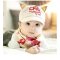 贝迪牛+新生儿胎帽婴儿帽 男女宝宝帽三角巾套装 均码（0-12个月） 天蓝色小狐狸两件套