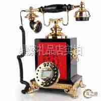 中式真龙仿古电话机 实木雕漆装饰电话摆饰品