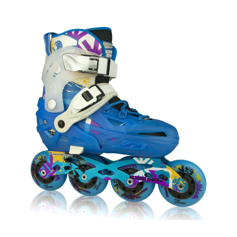 儿童平花式轮滑鞋 旱冰鞋轮滑滑板 32 浅蓝色 