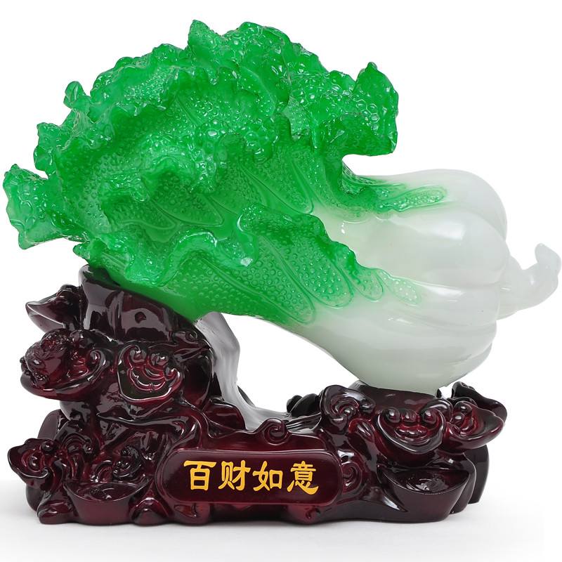 吟秀 工艺品装饰品 玉白菜招财摆件家居饰品办公室摆设开业乔迁新居