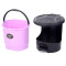 宜莱芙 5.5L 圆形塑料垃圾桶脚踏式大号带盖家用厨房客厅卫生间翻盖垃圾篓办公室纸篓 脚踏式 单包装 塑料 紫色