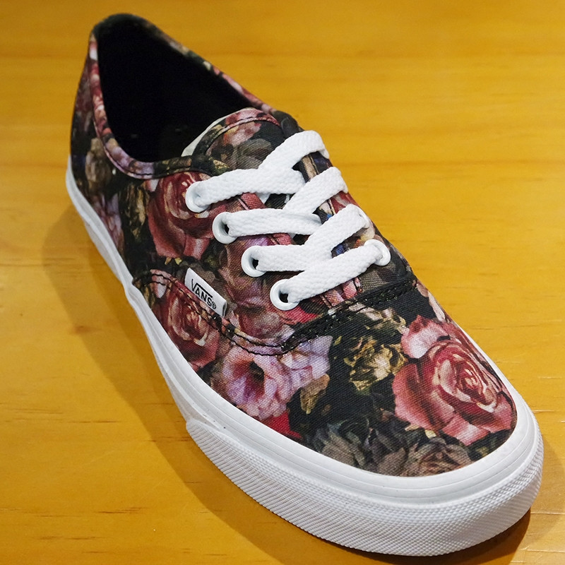 Vans/范斯女款板鞋休闲帆布鞋Authentic|VN0004MLJOU 玫瑰印花 35码