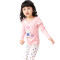 猫人儿童 女童纯棉莱卡套服女孩保暖家居服套装TL6207-M 110cm 玫红