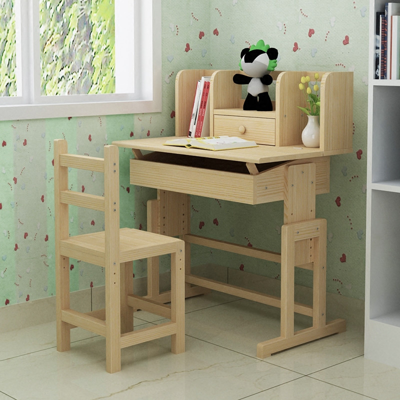 美梦居 儿童学习桌 实木松木桌 写字桌 学生课桌