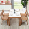 A家家具 现代简约小户型餐桌餐椅组合小户型玻璃台面餐桌餐椅组合1476674921095 可选布艺或木面餐椅一桌四椅框架结构