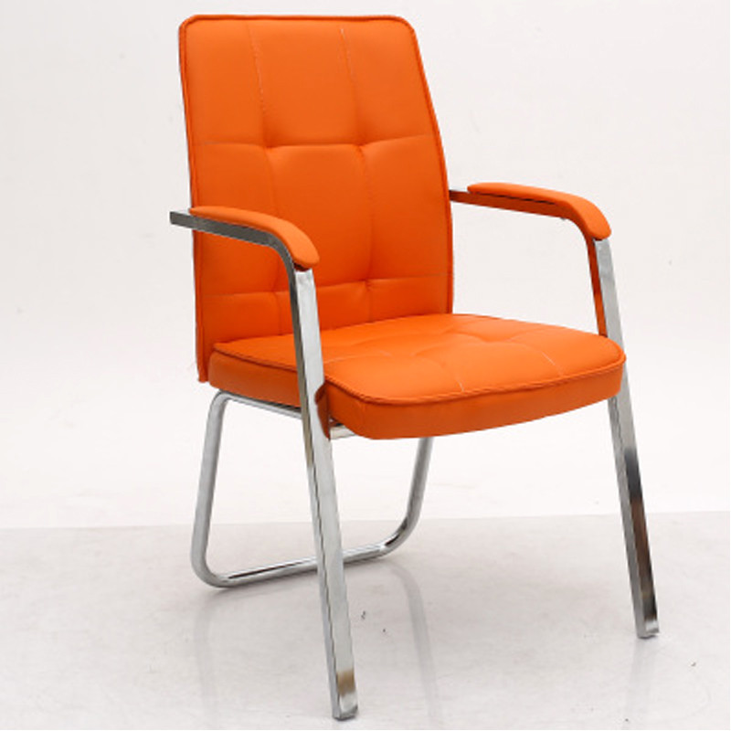 迈亚家具 办公椅 家用电脑椅子 员工椅 会议椅 麻将椅 橘黄色-PU款