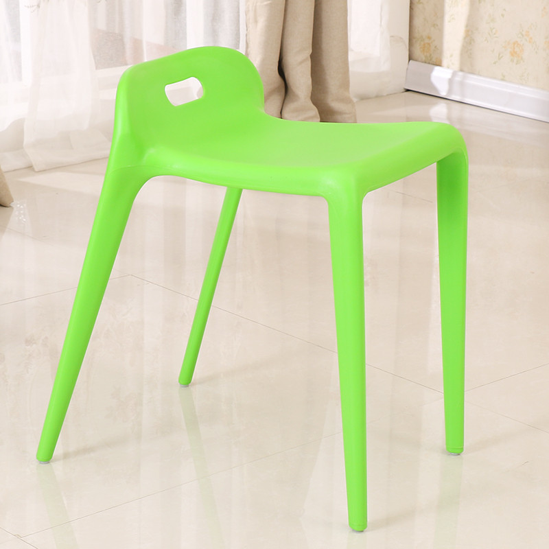 迈亚家具 休闲椅凳子 加厚塑料等候餐椅 创意马椅 叠摞椅 洽谈椅 绿色