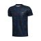 李宁夏季新款2016新品训练系列男子速干短袖T恤ATSL2254 S 墨水蓝迷彩