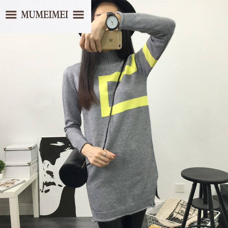 MUM毛衣套头衣服女百搭中长款宽松女装秋装