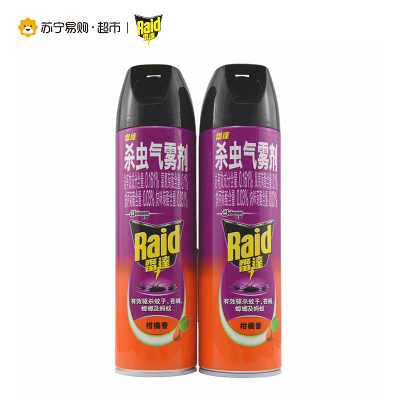 雷逹(Raid) 杀虫气雾剂 香甜橙花 双瓶装 550ml*2