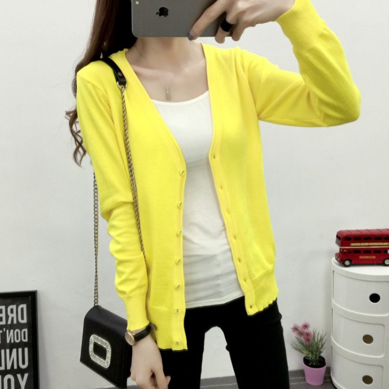 实拍2016韩版春装新款女装学生针织外套女短