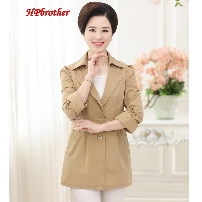 HPbrother2017春季新款中老年女装翻领夹克长