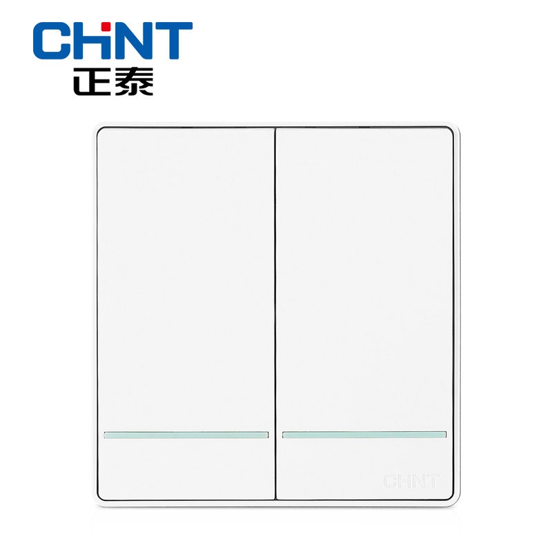 正泰(CHNT)电工 86型墙壁开关插座大面板 NEW2D象牙白PVC材质开关插座面板 二开多控 2D象牙白