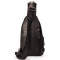 琦格尔时尚胸包男士高档真品皮包运动休闲包户外旅行包手机包软皮背包大容量手机包 黑色