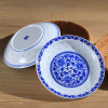 LICHEN 景德镇青花玲珑瓷器餐具 釉下彩陶瓷碗盘勺碟自由搭配 三朵牡丹花8英寸汤盘 一个