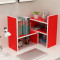 淮木（HUAIMU）创意伸缩书架置物架桌面书柜儿童简易桌上收纳架小书架办公组合架 红色高端出口型送螺丝刀