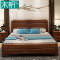 木帆 实木床 1.5米 1.8米 现代中式双人床 1.8米标准床+床头柜*2【颜色备注】