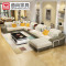 曲尚（Qushang）沙发 布艺沙发 客厅家具 简约现代沙发 豪华升级版四件套+送茶几+送电视柜