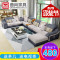 曲尚（Qushang）沙发 布艺沙发 客厅家具 简约现代沙发 豪华升级版六件套+送茶几+送电视柜