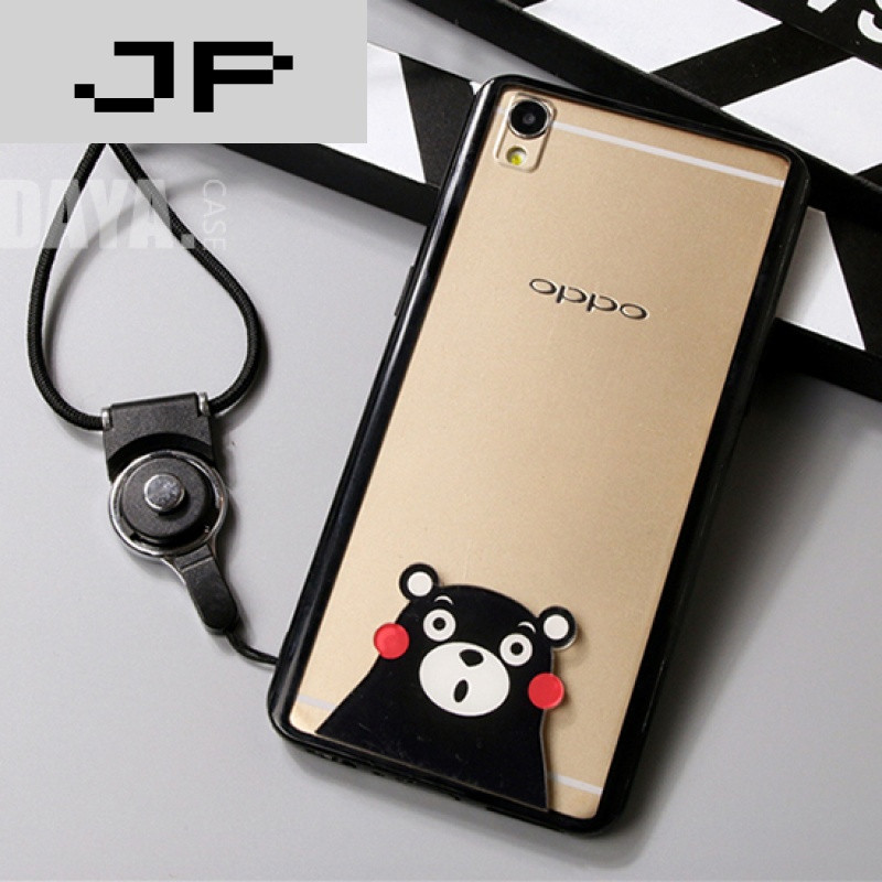 挂绳女款硅胶软边框oppo保护套r9m\/tm潮