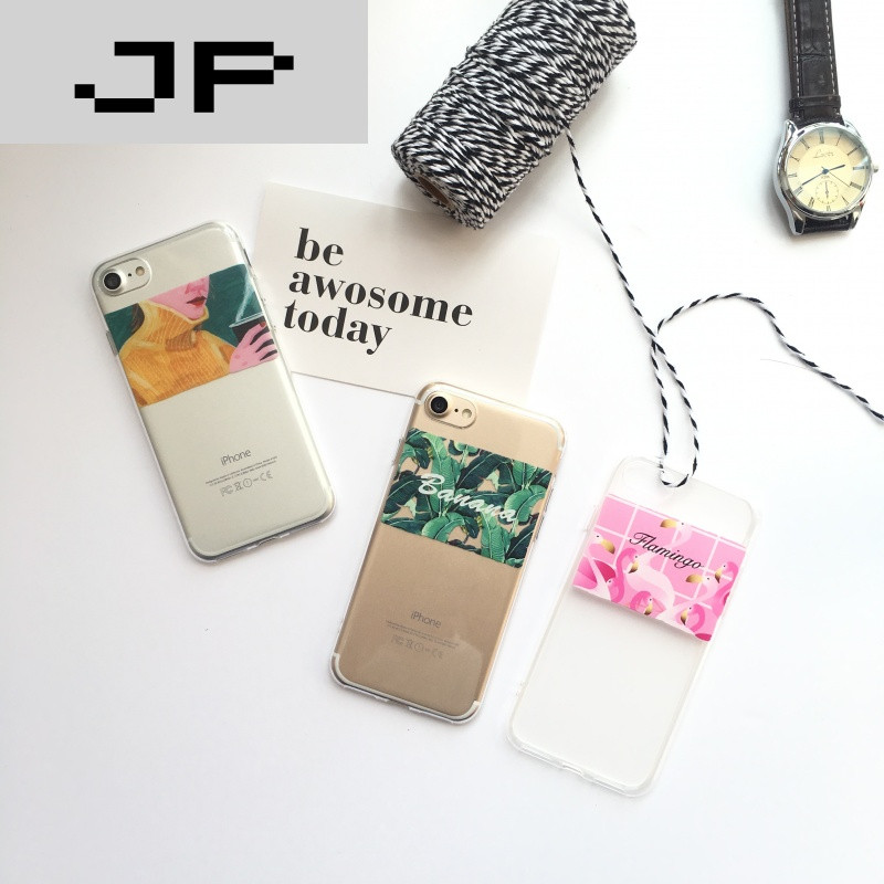 JP潮流品牌ins韩国风插画iphone7手机壳苹果6