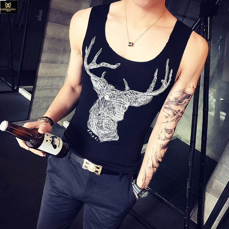 C2潮朝快手红人同款硬汉风夏天新款汗背心男