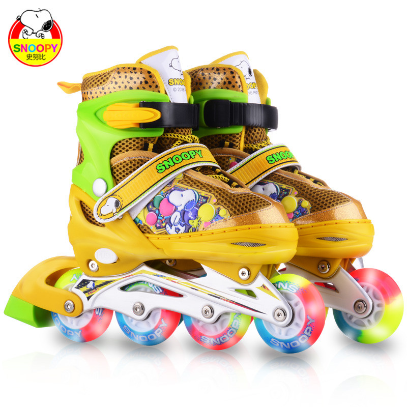 史努比溜冰鞋儿童全套装4-5-10岁初学者男女滑