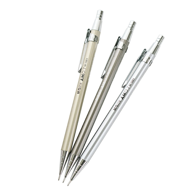 晨光(M&G)MP1001 金属铁杆按动铅笔6支 耐用 铅笔 自动铅笔 写字笔 画图笔 颜色随机 0.5mm