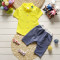 夏季新款童装男中小儿童纯棉衬衫套装 2018婴童套装纯棉衬衫两件套YYM402-月 W衬衫-粉色 S(适合身高66-73cm)