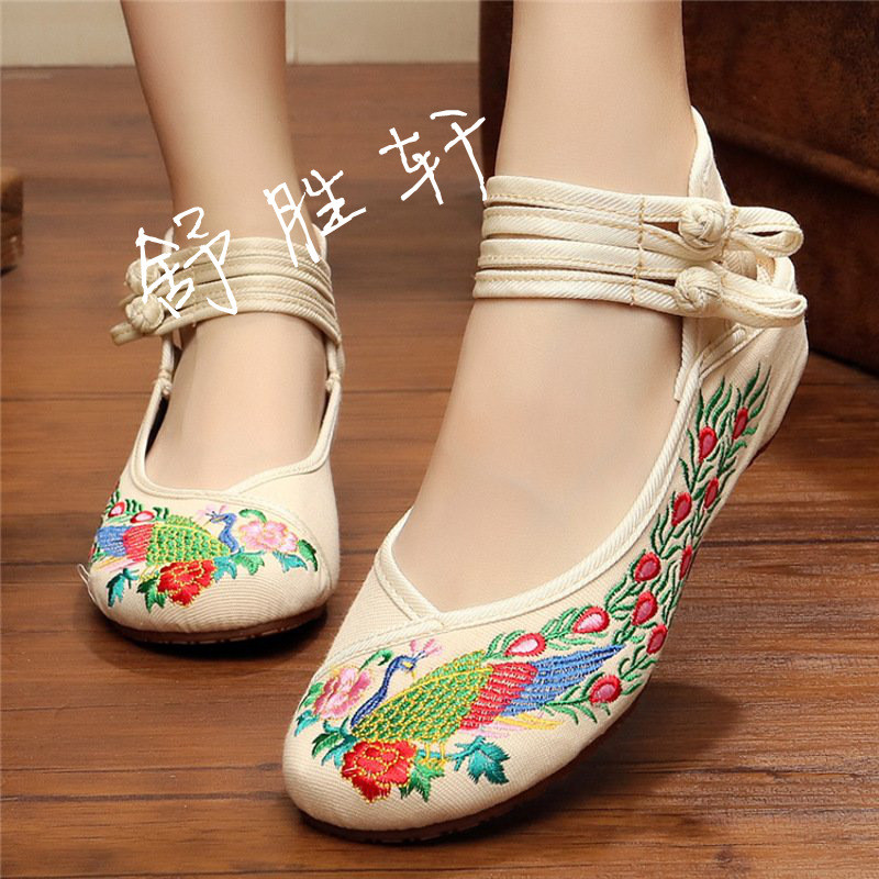 新款夏季老北京女布鞋民族风凉鞋平跟软底绣花