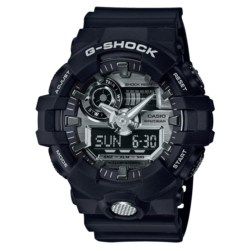 卡西欧(CASIO)手表 G-SHOCK系列时尚运动休闲防水石英男表GA-710-1A 黑色