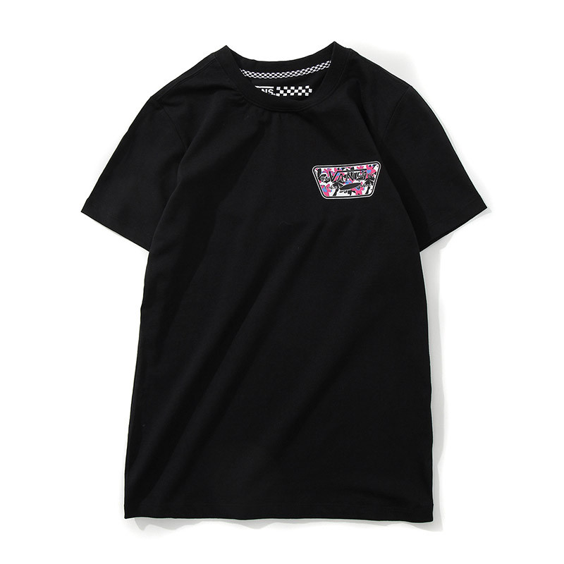 范斯VANS女运动休闲短袖T恤2017夏新款VN0A3432BLK L 黑色