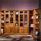 龙森家具 实木家具乌金木书柜 实木书柜带玻璃门书柜书架组合 两门两抽书柜