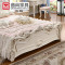 曲尚（Qushang）床 欧式真皮床 双人床1.8米 1.5米公主床家具 法式床婚床 1.5*2雕花床+天然乳胶床垫+1柜