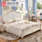曲尚（Qushang）床 欧式真皮床 双人床1.8米 1.5米公主床家具 法式床婚床 1.5*2雕花床+5D乳胶床垫+2柜