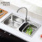 箭牌（ARROW）304不锈钢厨房水槽 单槽洗菜盆厨房洗手盆 带龙头洗菜盆水槽AE552151系列 右群（含龙头套餐）
