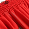 ZARP女装2017夏季新款钉珠盘花连肩短袖T恤+阔腿短裤时尚套装 XL 红色