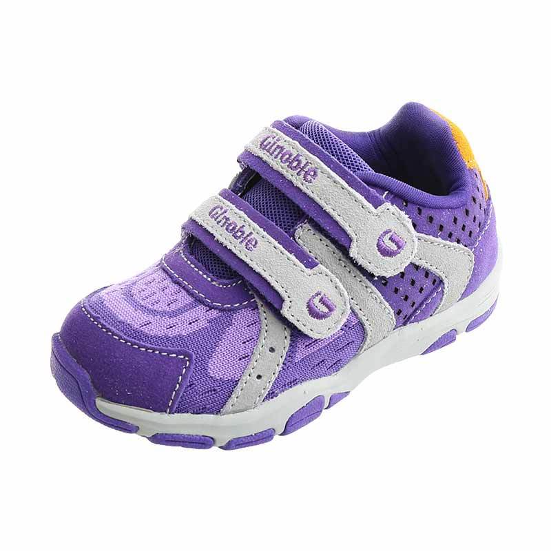 基诺浦 春秋款机能鞋宝宝学步鞋透气飞织系列婴儿秋童鞋 紫色/灰色TXG328 8码/16.5cm