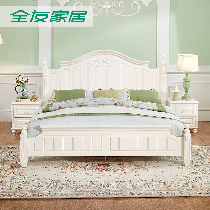 120618板式床 1.8米床+床头柜*2+床垫