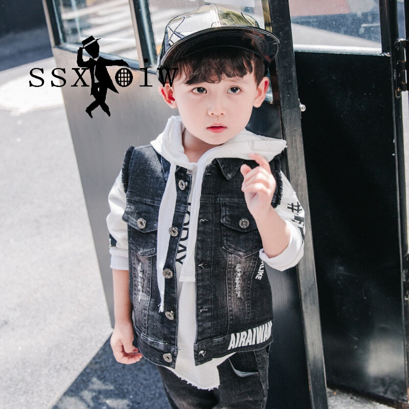 ssxoiw2岁男宝2017秋季新款韩版牛仔马甲3男童外搭4男孩上衣5儿童背心