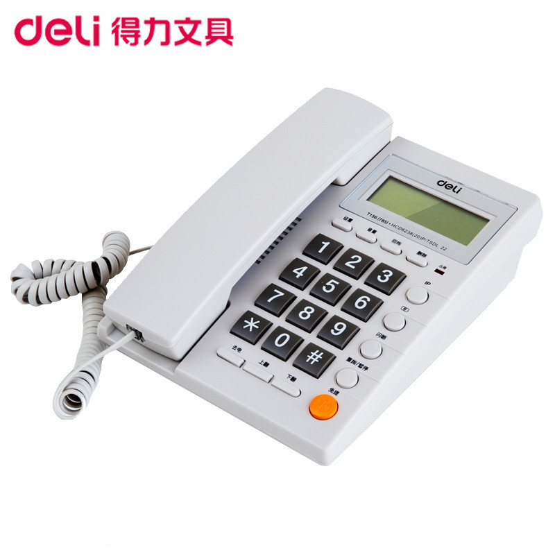 得力(deli)785电话机 来电显示办公家用电话机 固定电话 座机 可壁挂 免提电话座机 办公用品 颜色随机