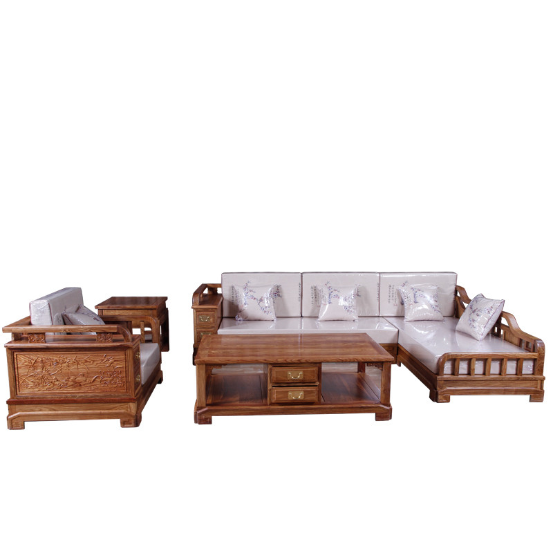 琪梦红木家具刺猬紫檀木中式贵妃沙发客厅五件套组合全实木雕花沙发
