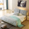A家家具 双人床 皮床 布艺床 现代简约卧室家具组合婚床 可拆洗布艺软靠皮床 1.8米排骨架+2床头柜+床垫