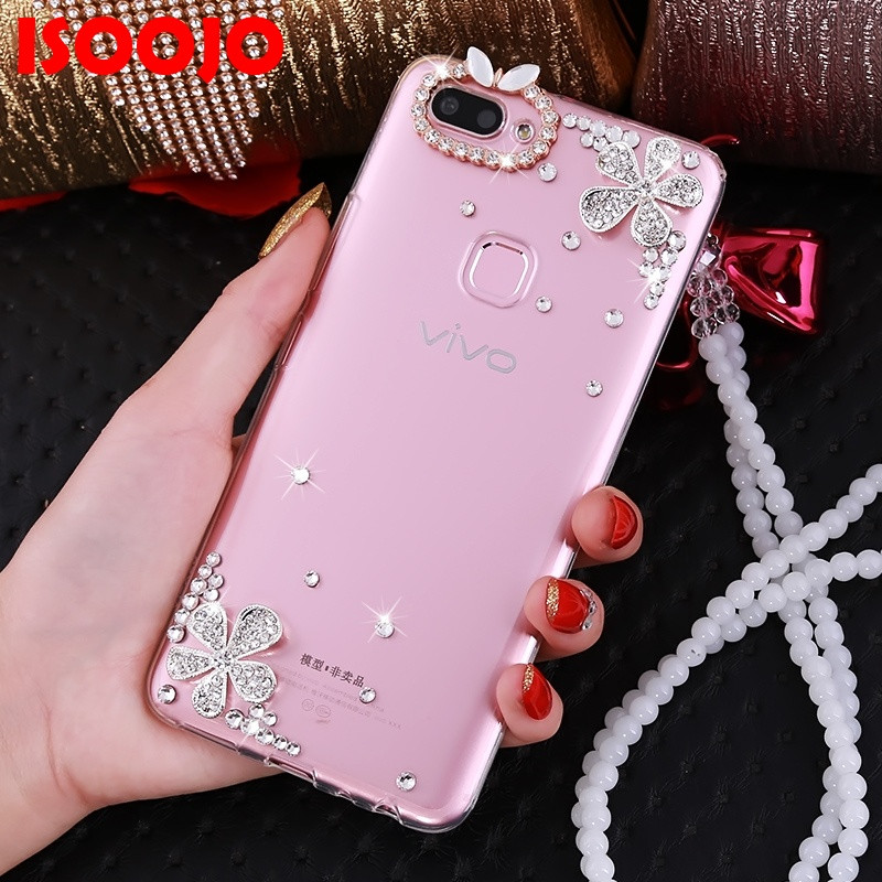vivox20手机壳viovx2O镶钻vovix水晶脖绳vivix潮