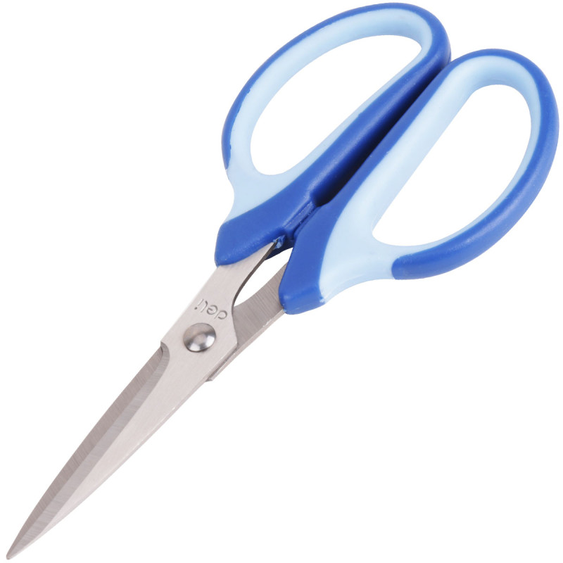 得力(deli)6018办公剪刀 家用厨房缝纫剪纸刀 学生剪刀 颜色随机 1把(长160mm) 蓝色